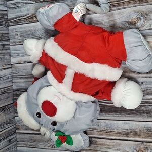 Vintage Fisher Price 13" Puffalump Christmas Mouse 1988 Santa Suit 8029 Nylon